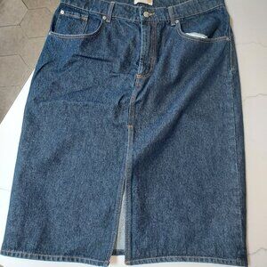 Dark denim pencil skirt